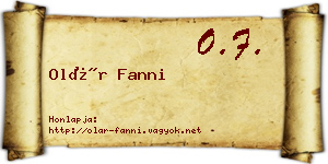 Olár Fanni névjegykártya
